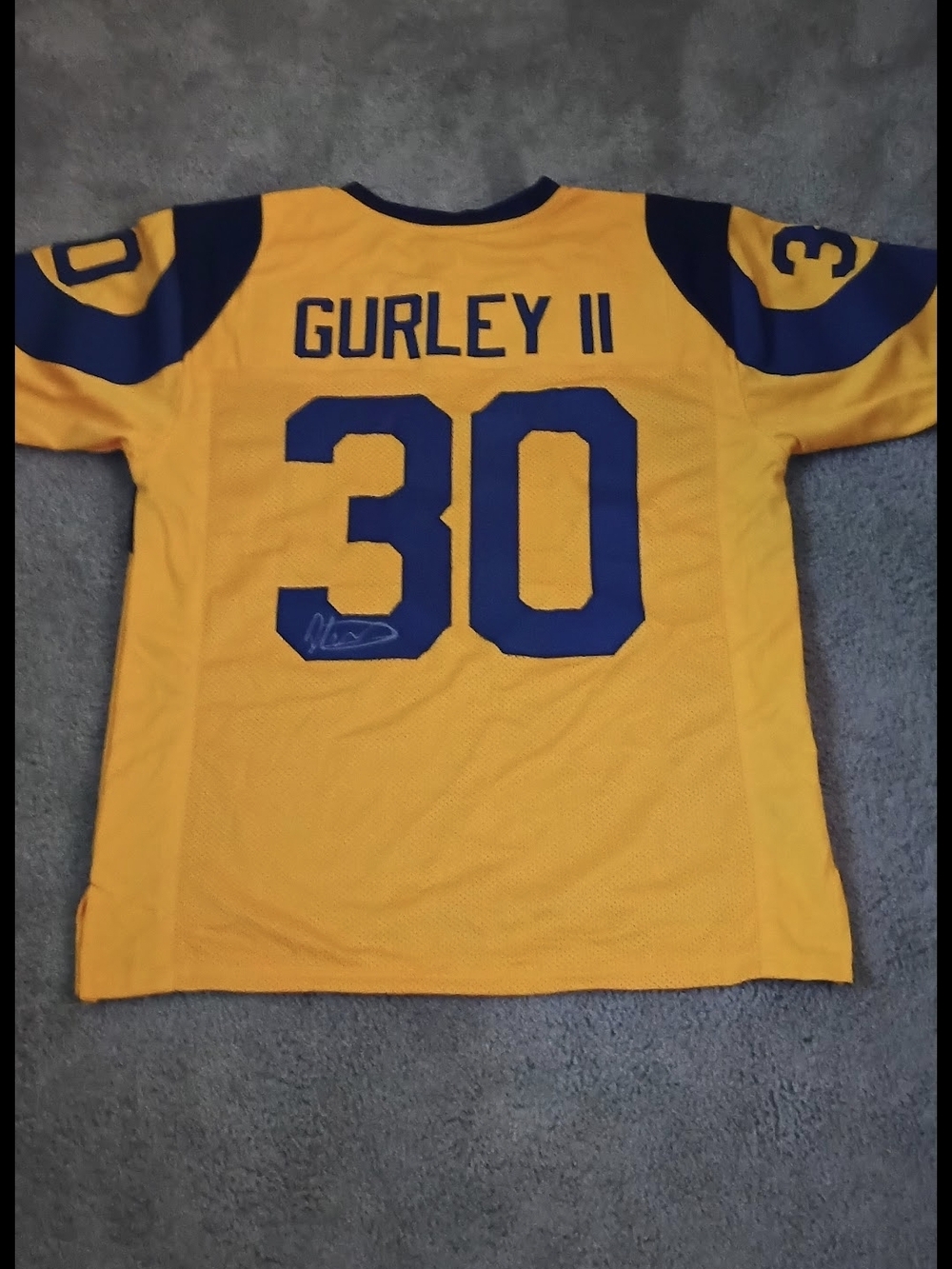 Gurley II #30 Football Jersey in Gold and Blue